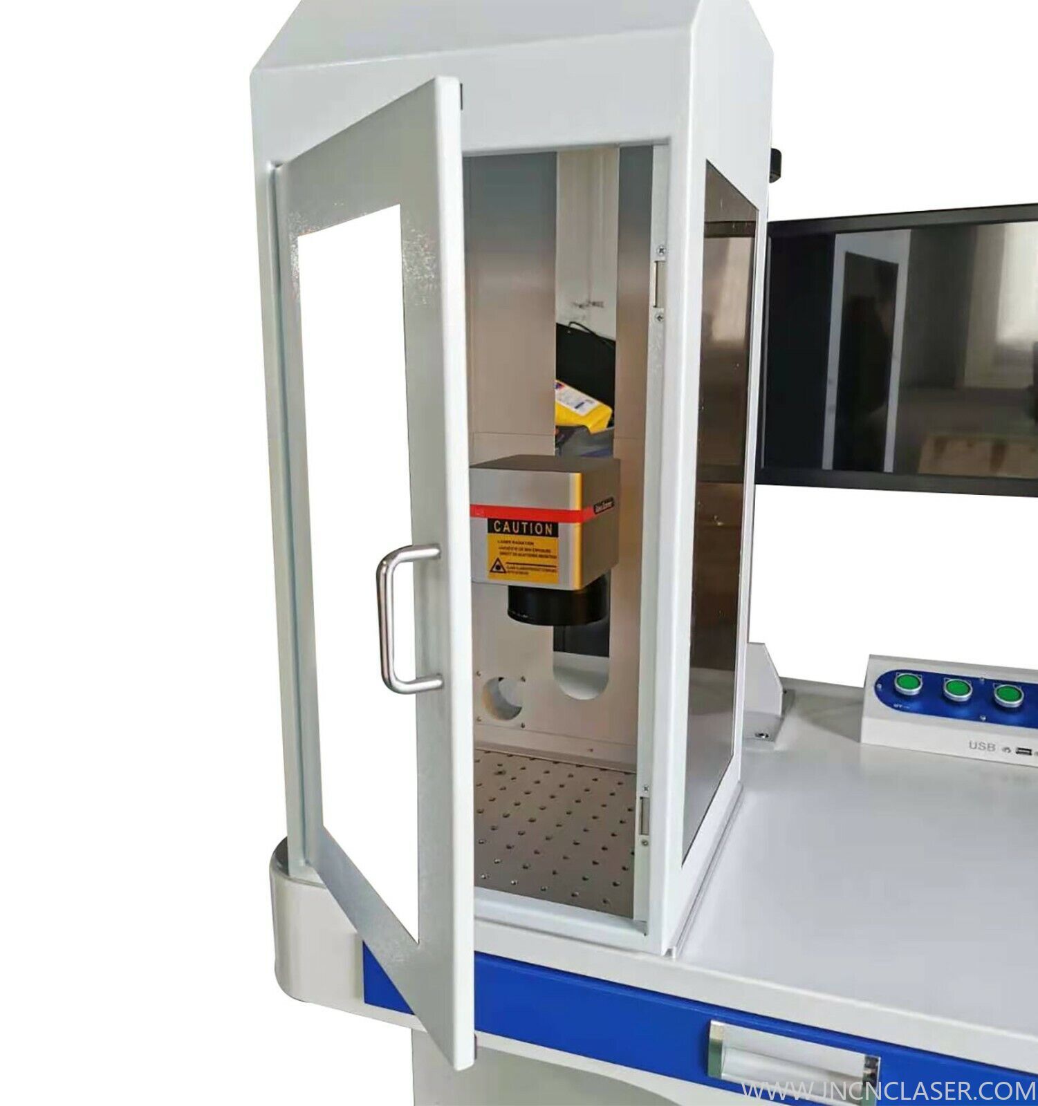 50W MAX Fiber Laser Marking Machine Metal marking and cutting rotary axis SAFE